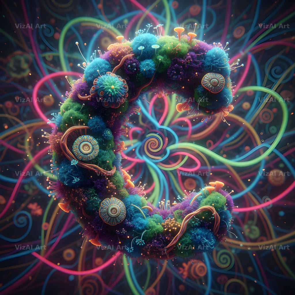Psychedelic Swirl alphabet letter C