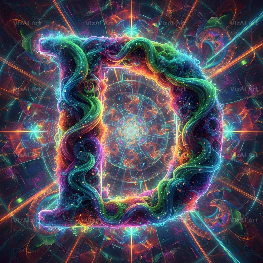 Psychedelic Swirl alphabet letter D