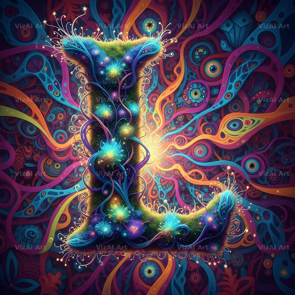 Psychedelic Swirl alphabet letter L