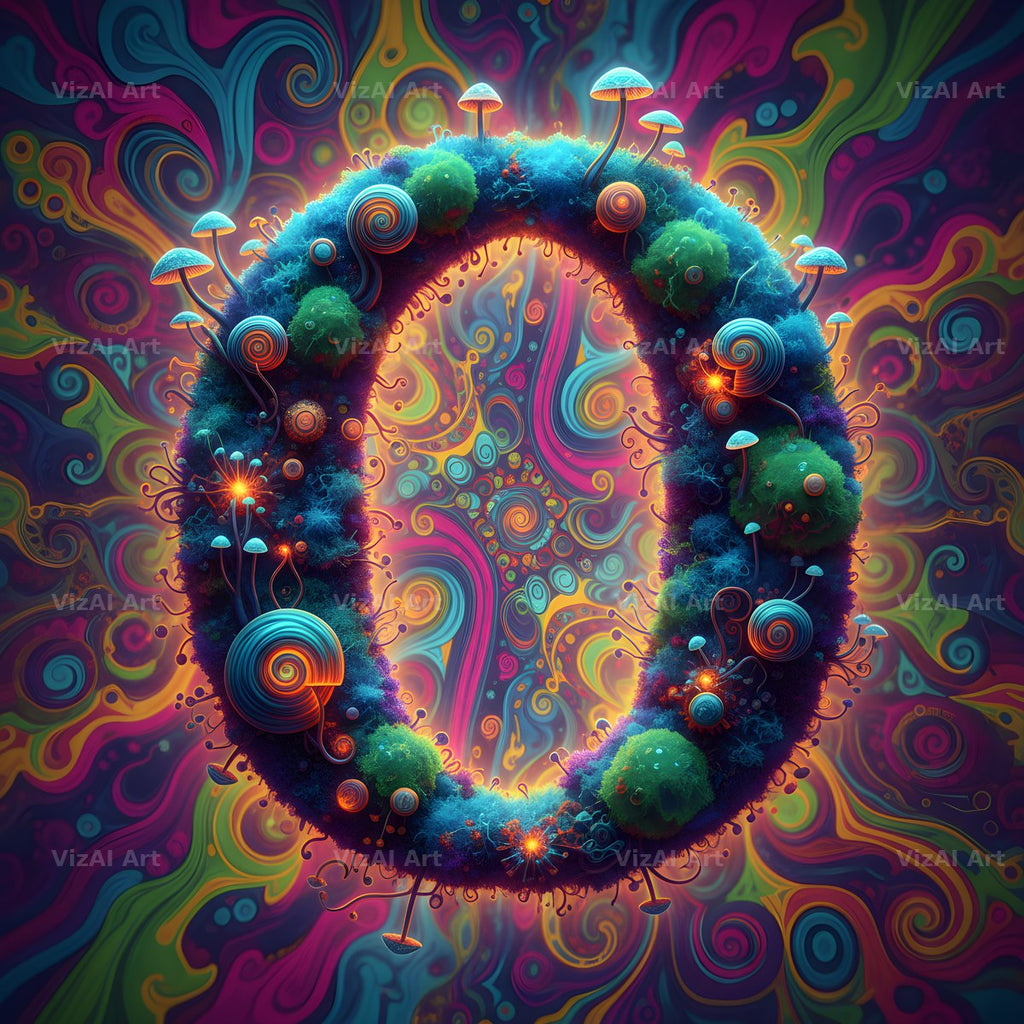 Psychedelic Swirl alphabet letter O