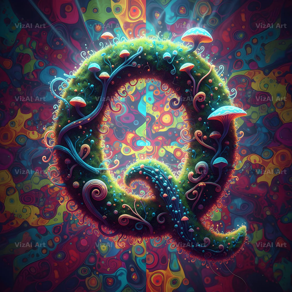 Psychedelic Swirl alphabet letter Q