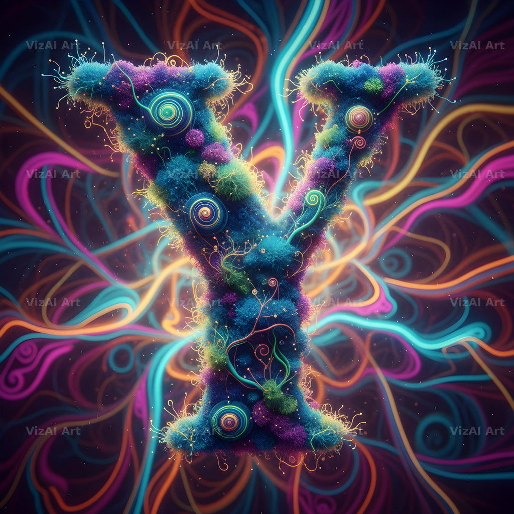 Psychedelic Swirl alphabet letter Y