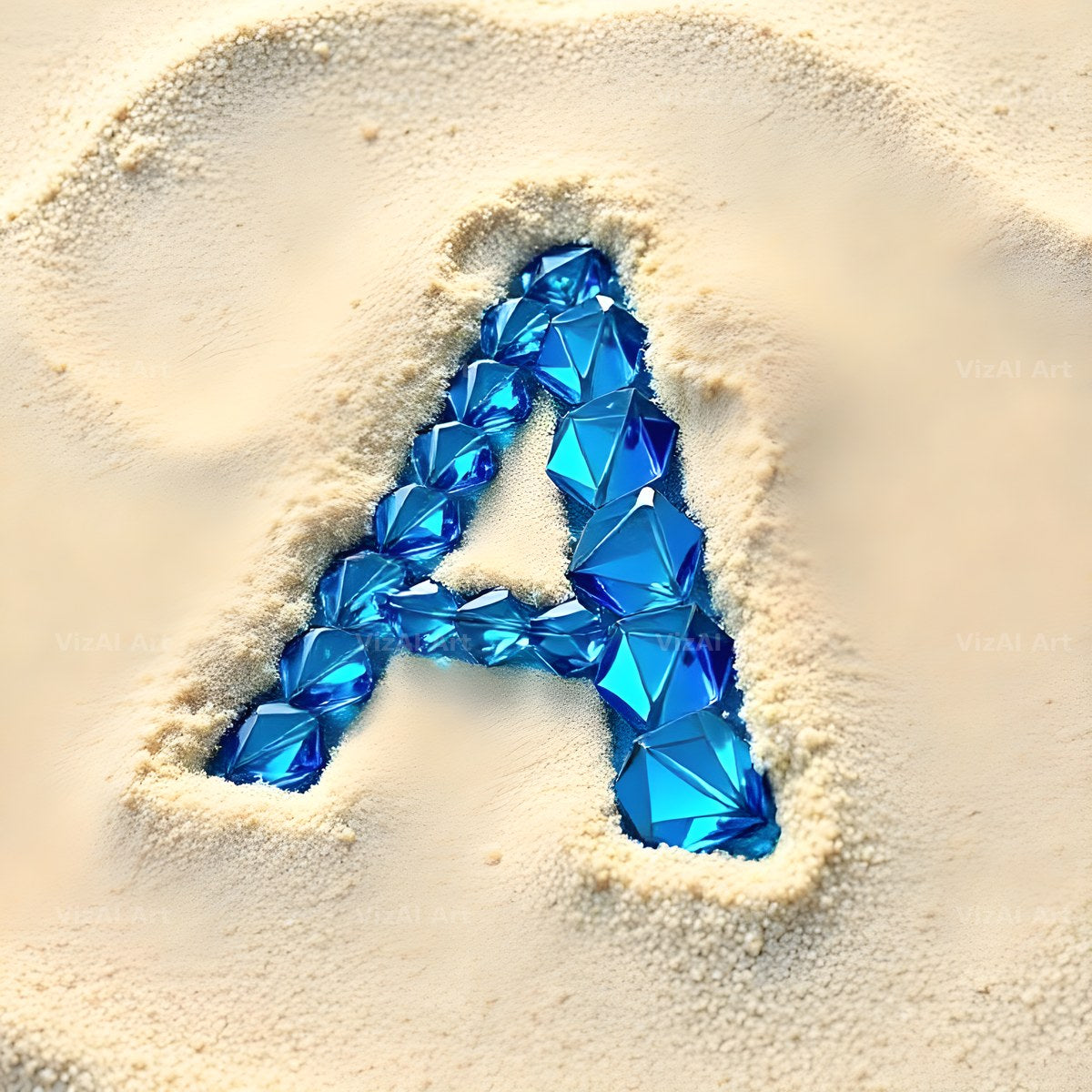 Beach Sand Gem alphabet letter A