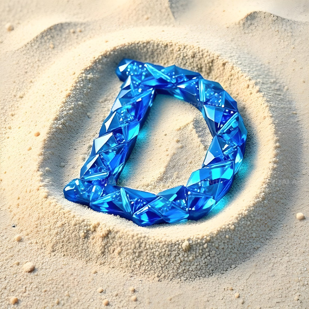 Beach Sand Gem alphabet letter D