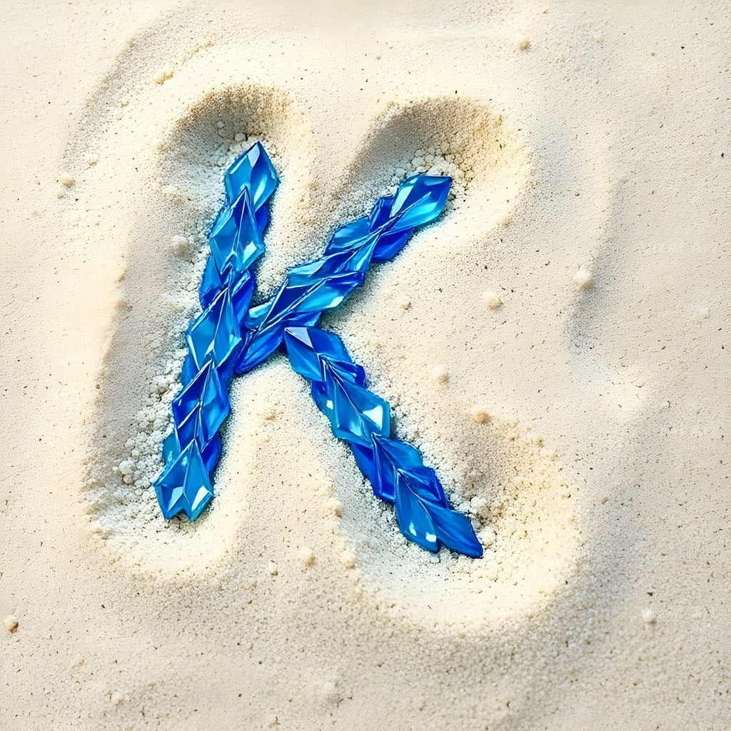 Beach Sand Gem alphabet letter K