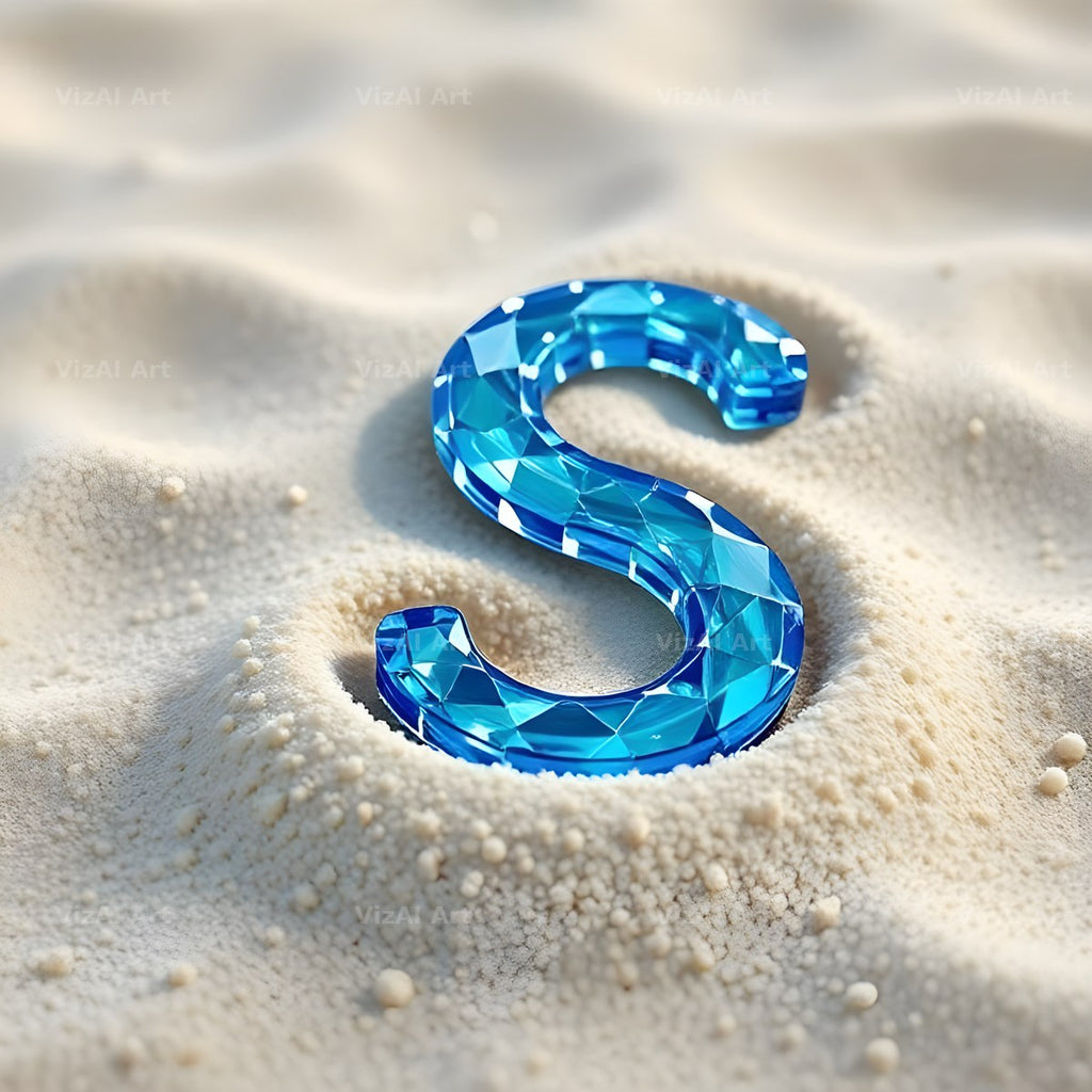Beach Sand Gem alphabet letter S