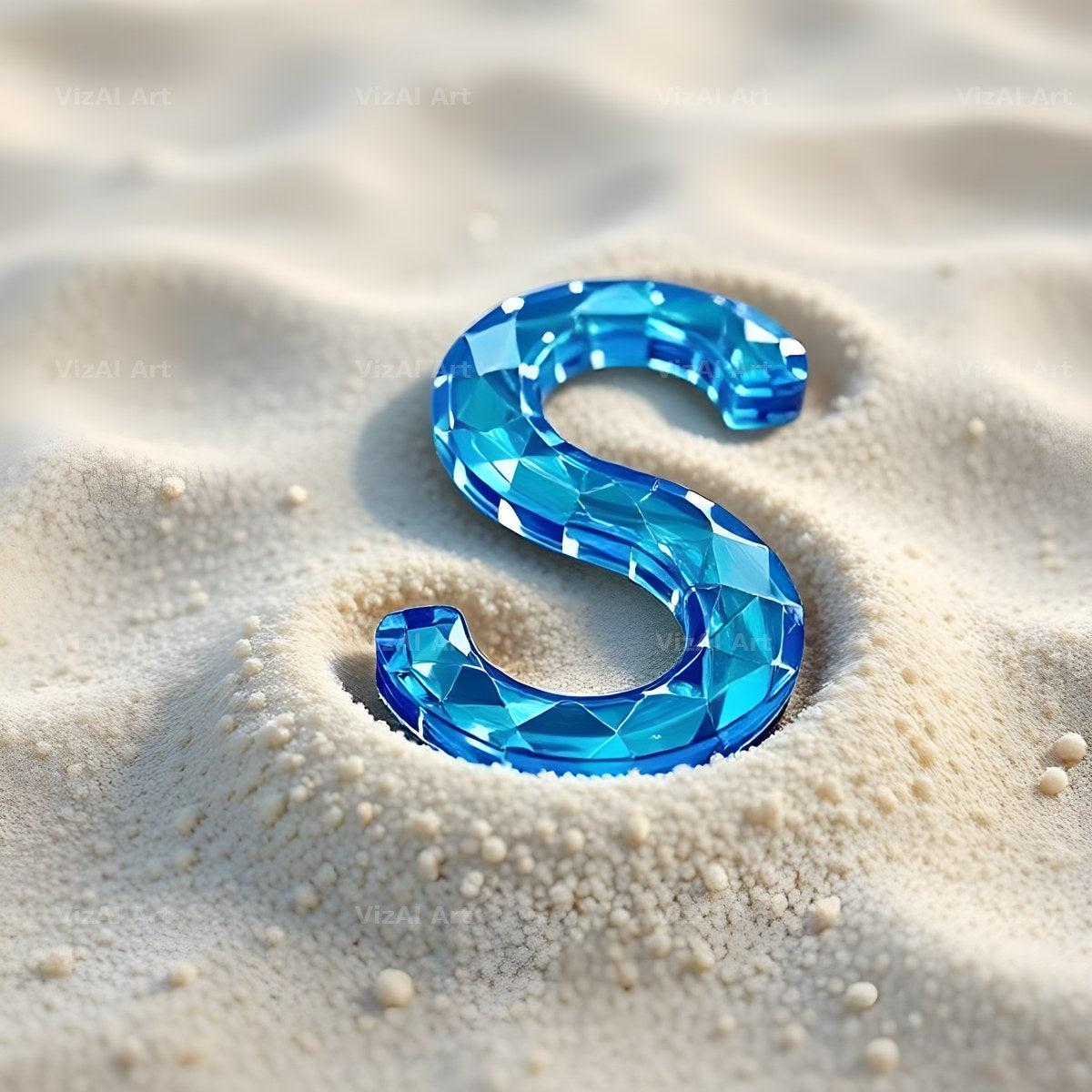 Beach Sand Gem alphabet letter S