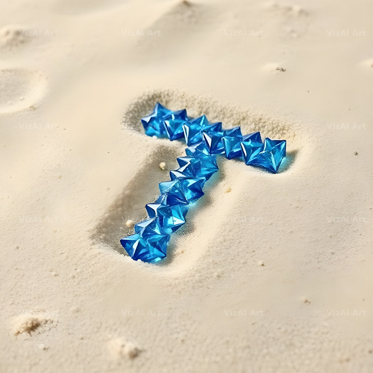 Beach Sand Gem alphabet letter T