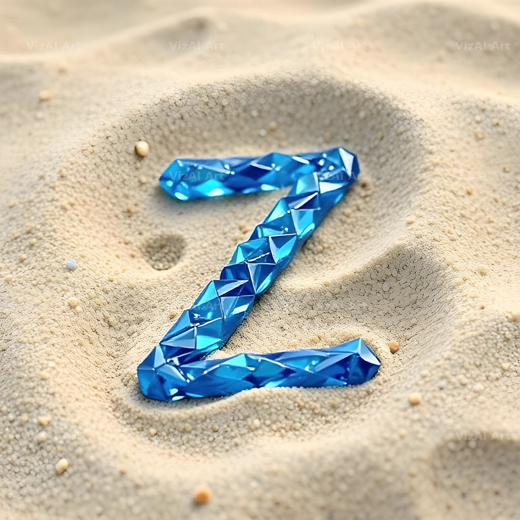 Beach Sand Gem alphabet letter Z