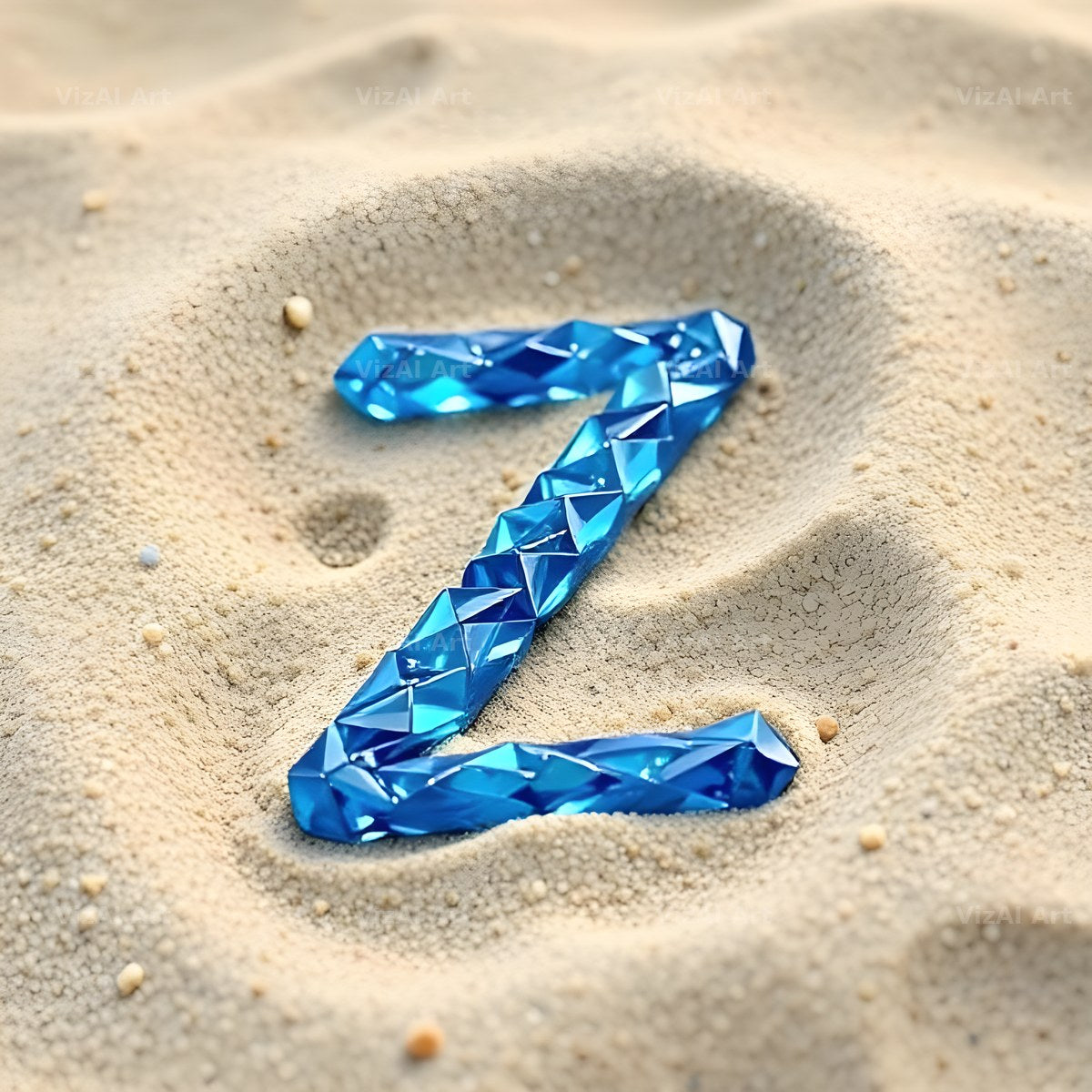 Beach Sand Gem alphabet letter Z