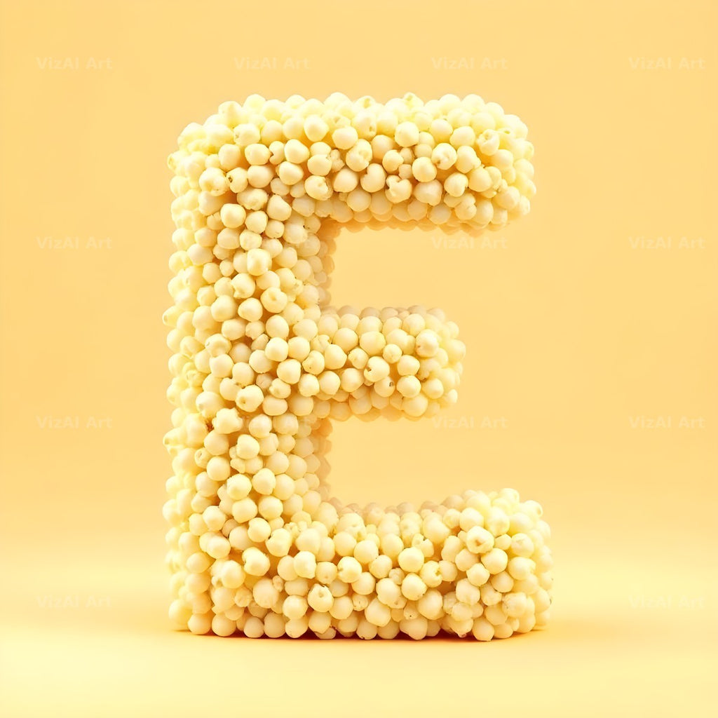 Buttered Popcorn alphabet letter E