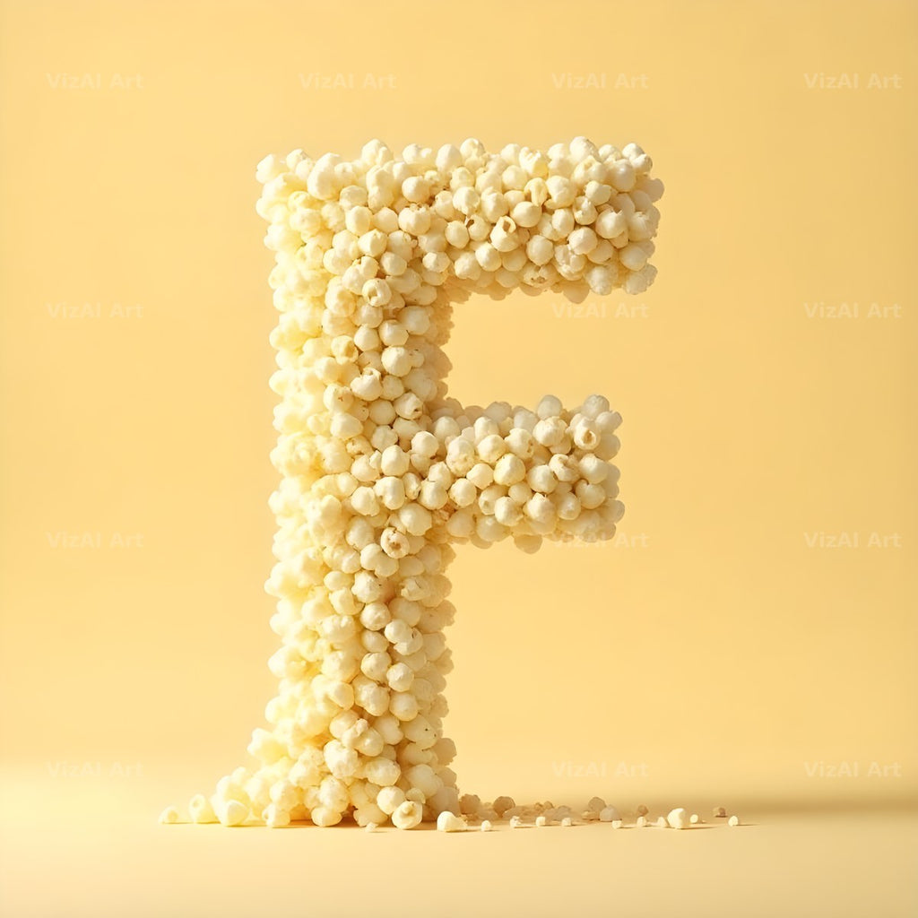 Buttered Popcorn alphabet letter F