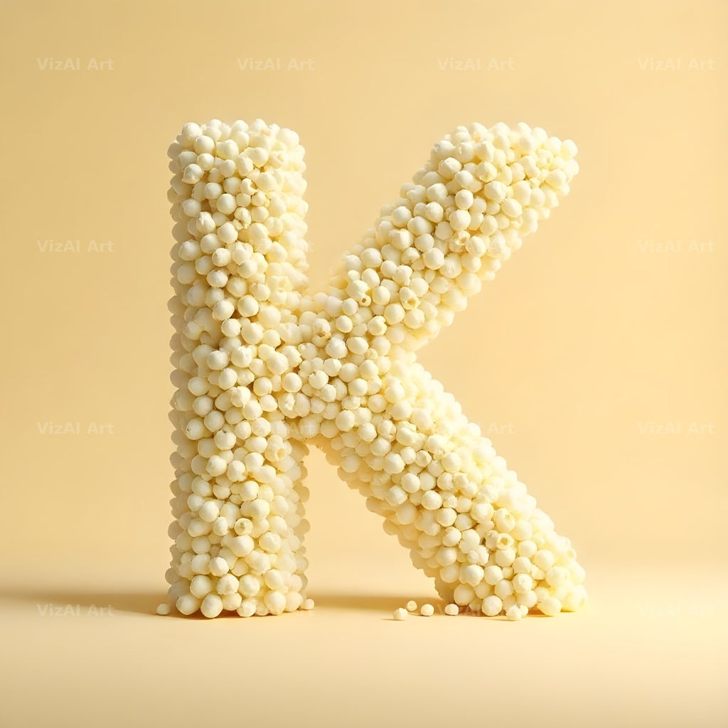 Buttered Popcorn alphabet letter K