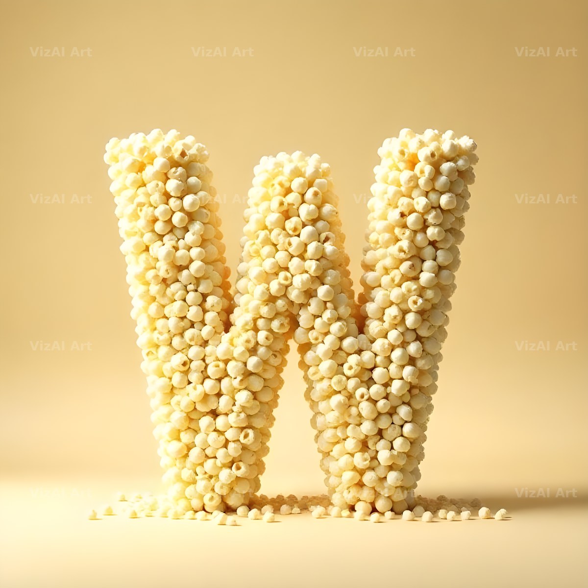 Buttered Popcorn alphabet letter W