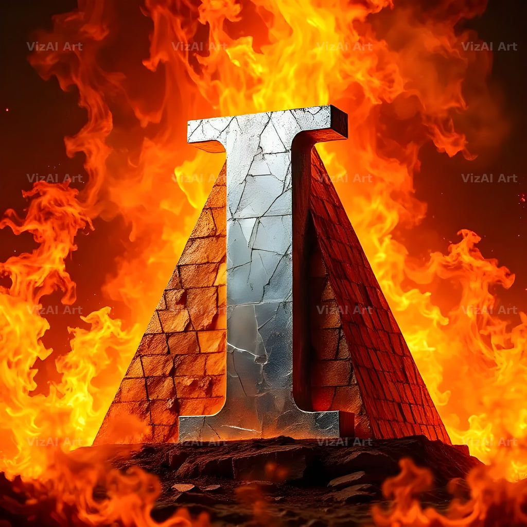 Silver Fire Forge alphabet letter I