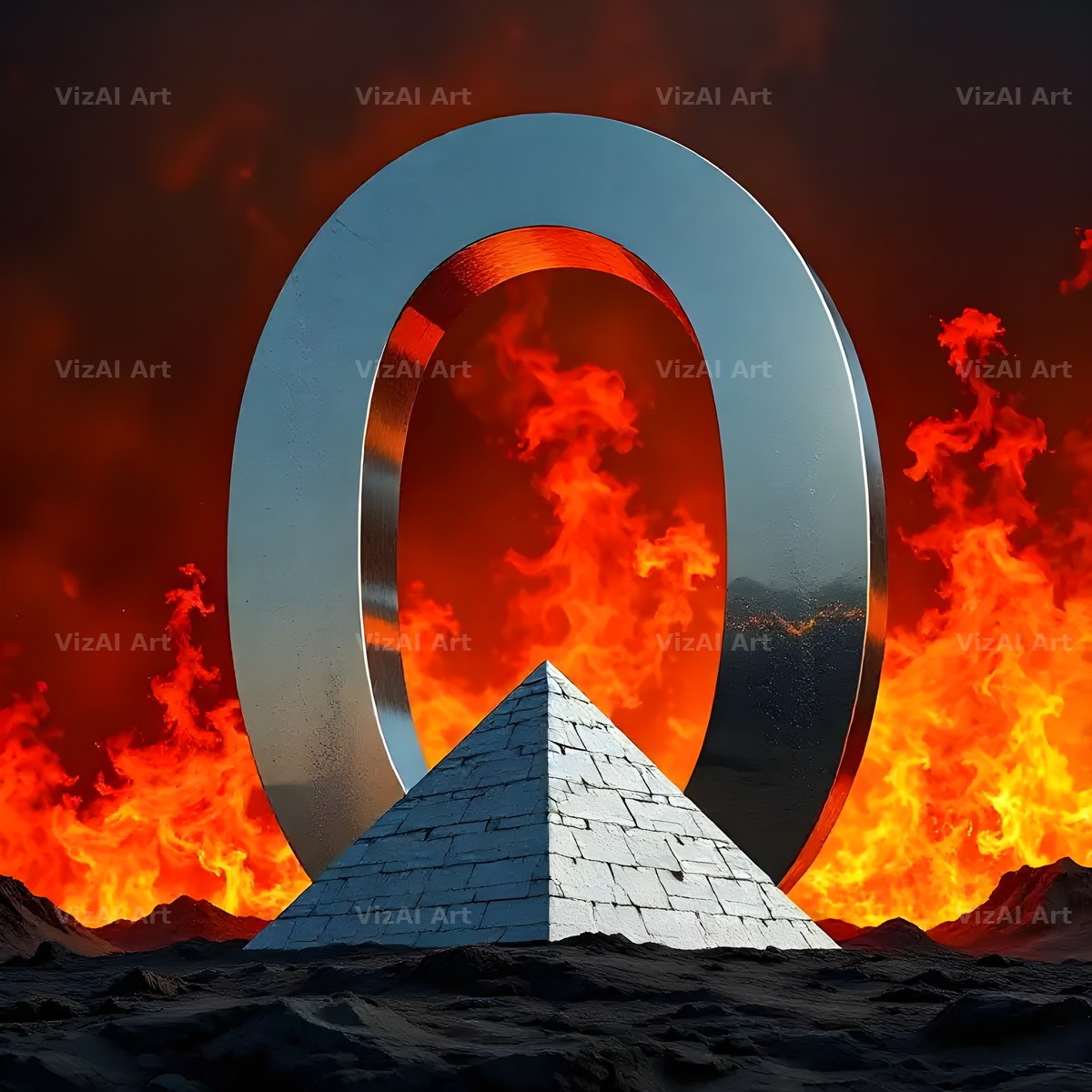 Silver Fire Forge alphabet letter O