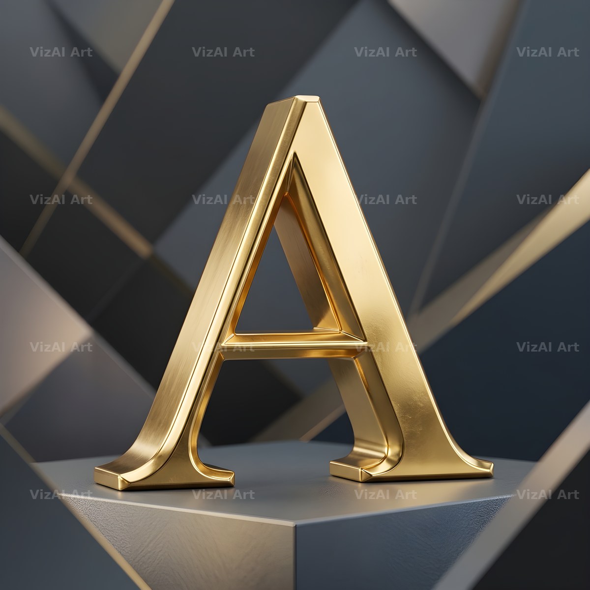 Solid Gold Facet alphabet letter A