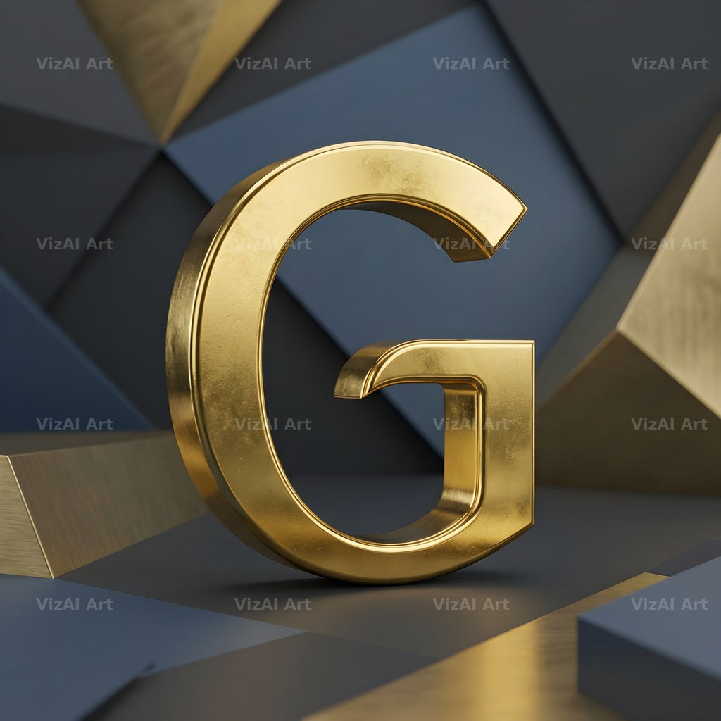Solid Gold Facet alphabet letter G