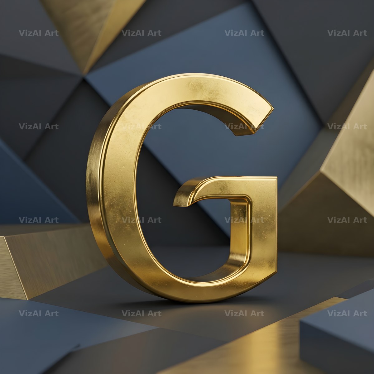 Solid Gold Facet alphabet letter G