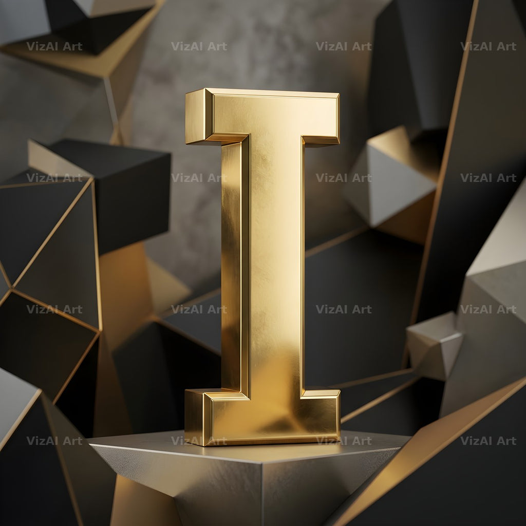 Solid Gold Facet alphabet letter I