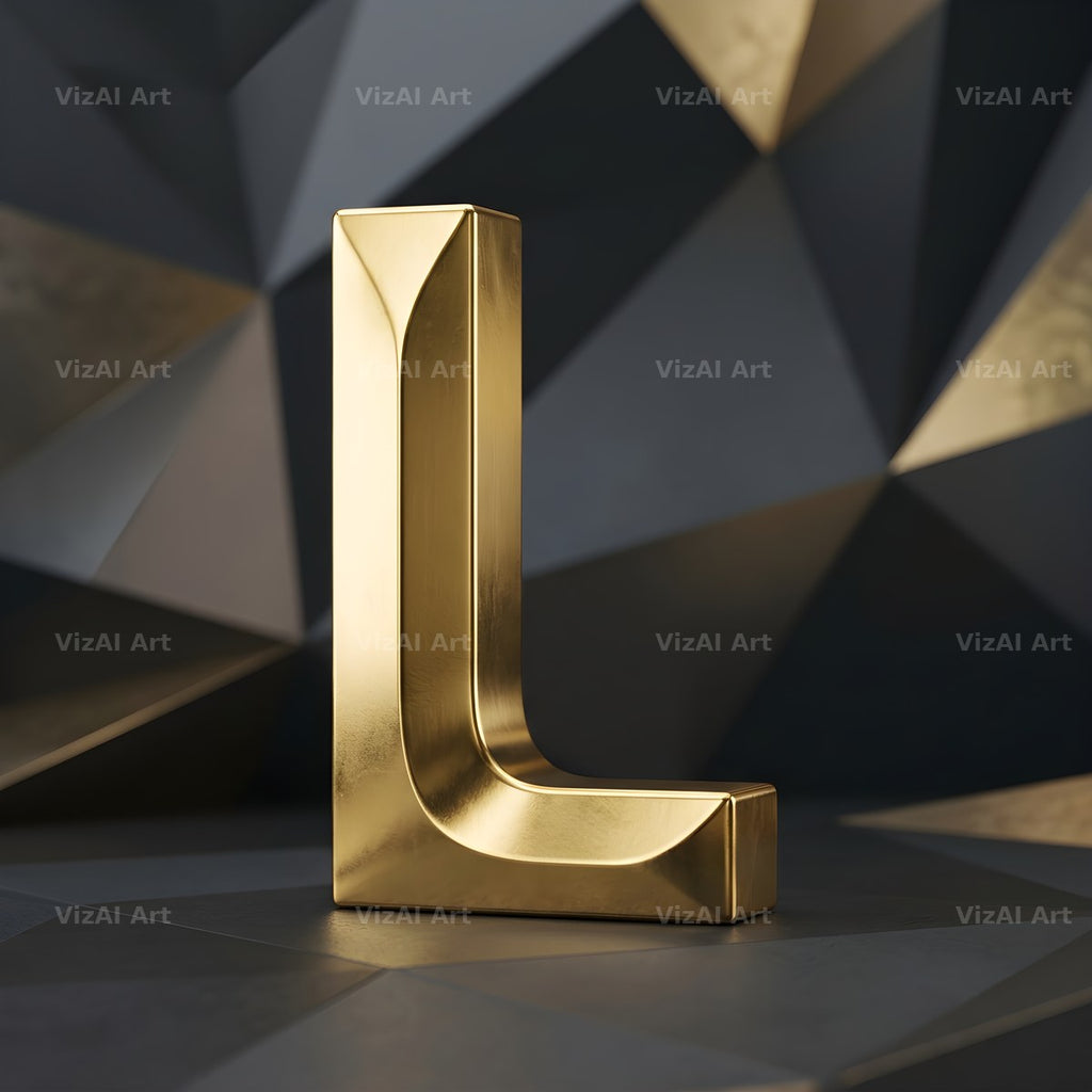 Solid Gold Facet alphabet letter L