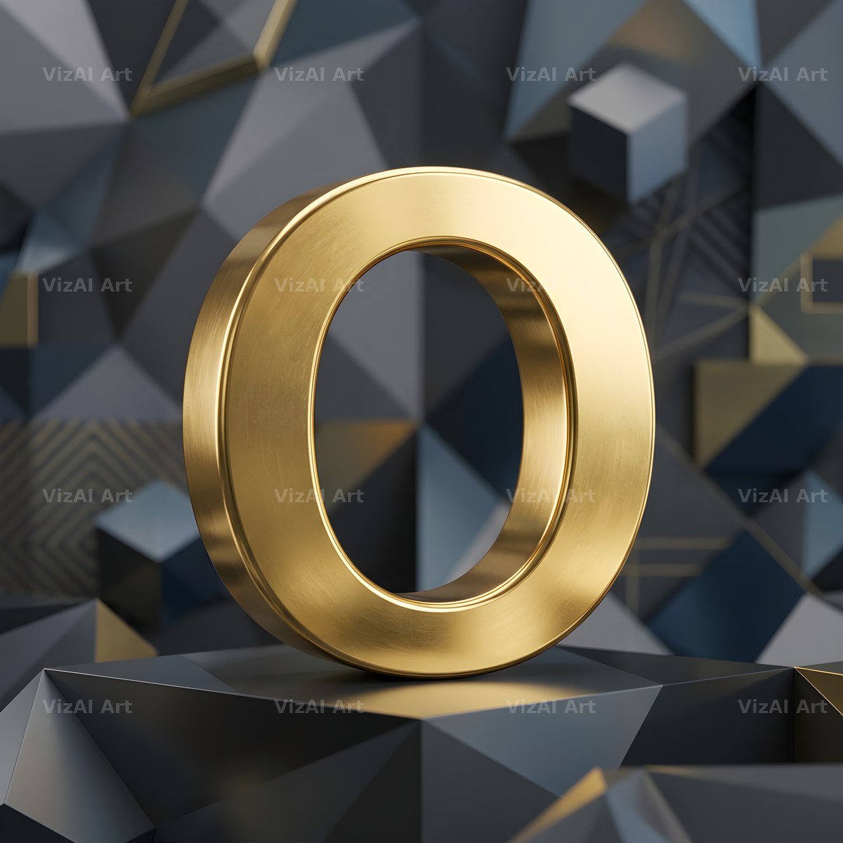 Solid Gold Facet alphabet letter O