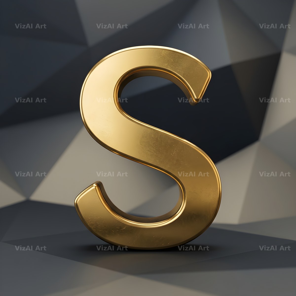 Solid Gold Facet alphabet letter S