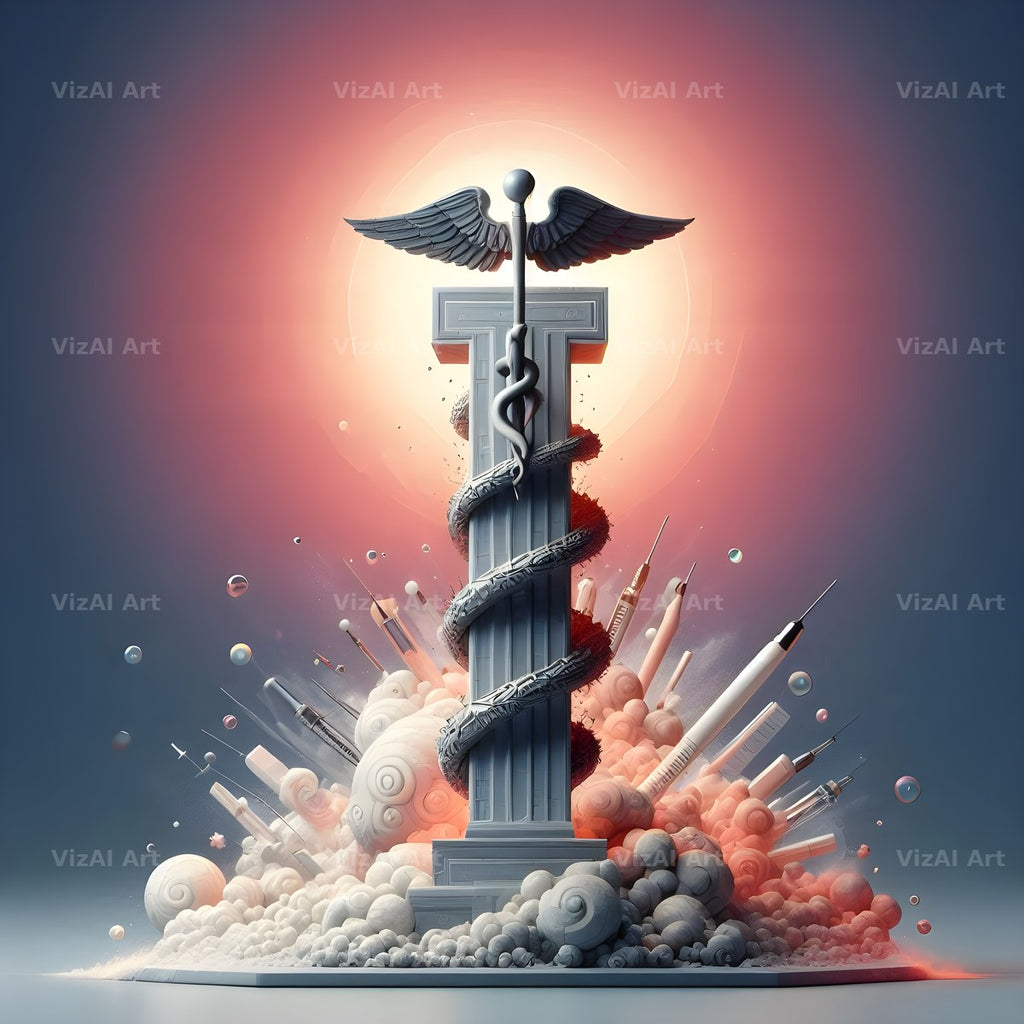Caduceus Medical Emblem alphabet letter I