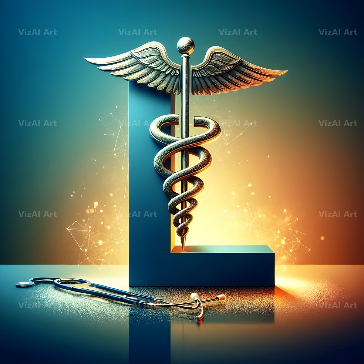 Caduceus Medical Emblem alphabet letter L