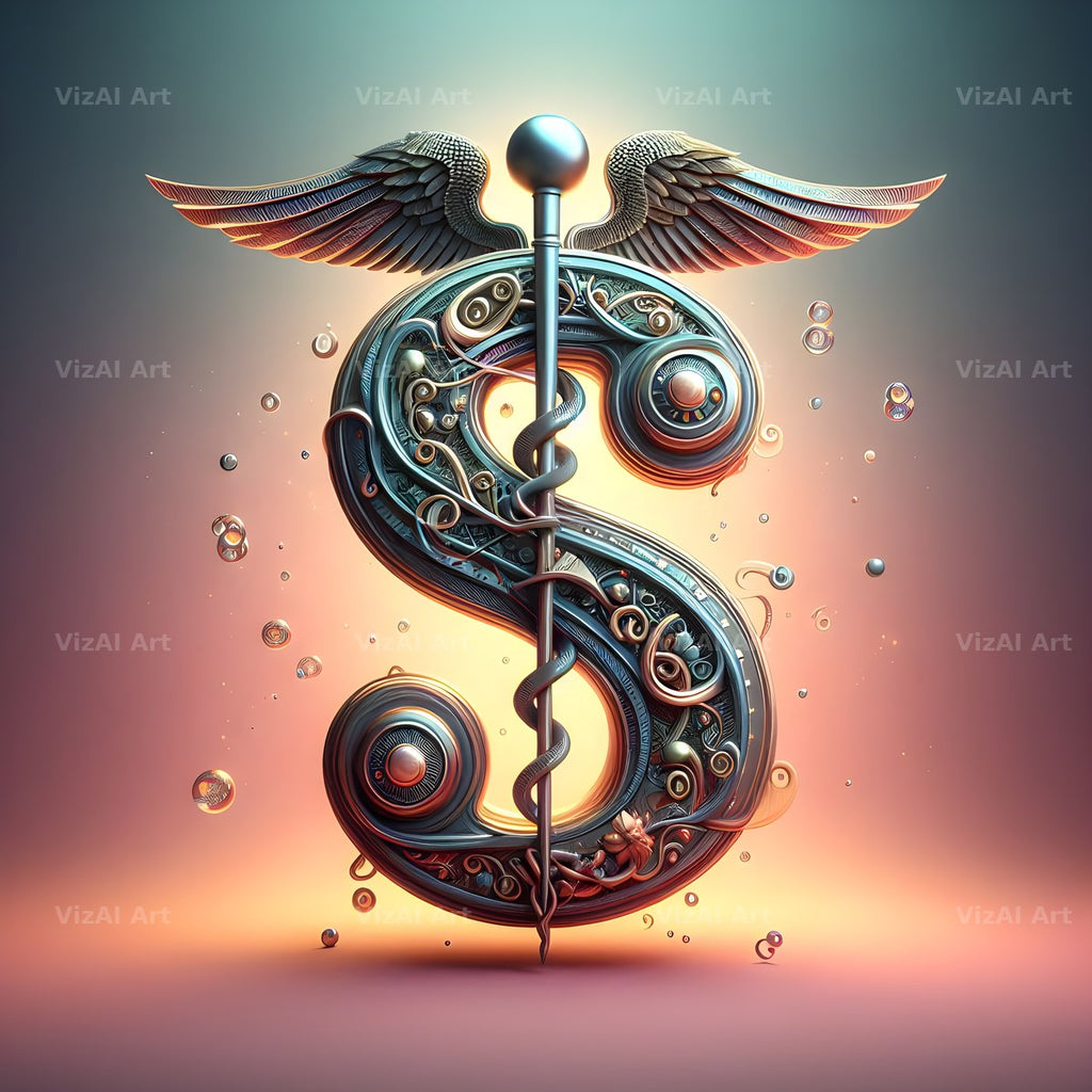 Caduceus Medical Emblem alphabet letter S