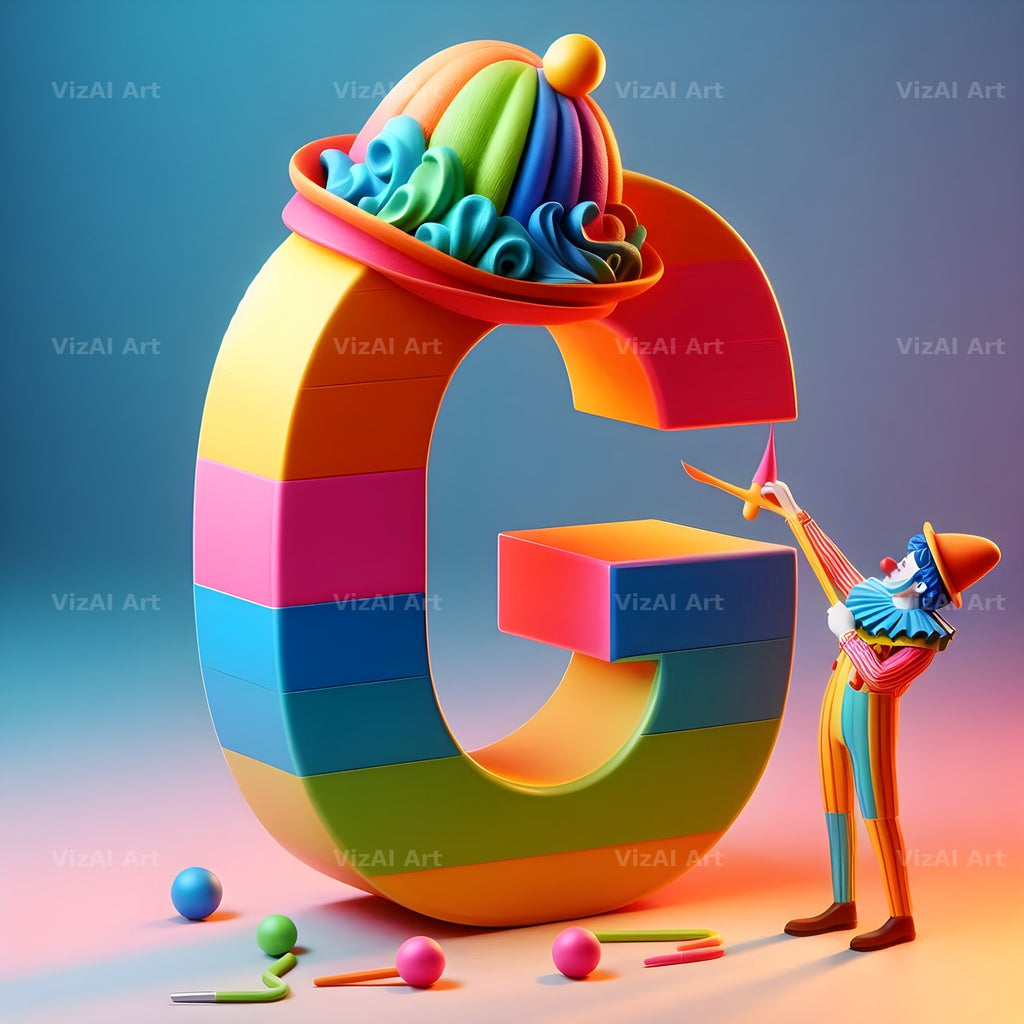 Circus Clown Carnival alphabet letter G