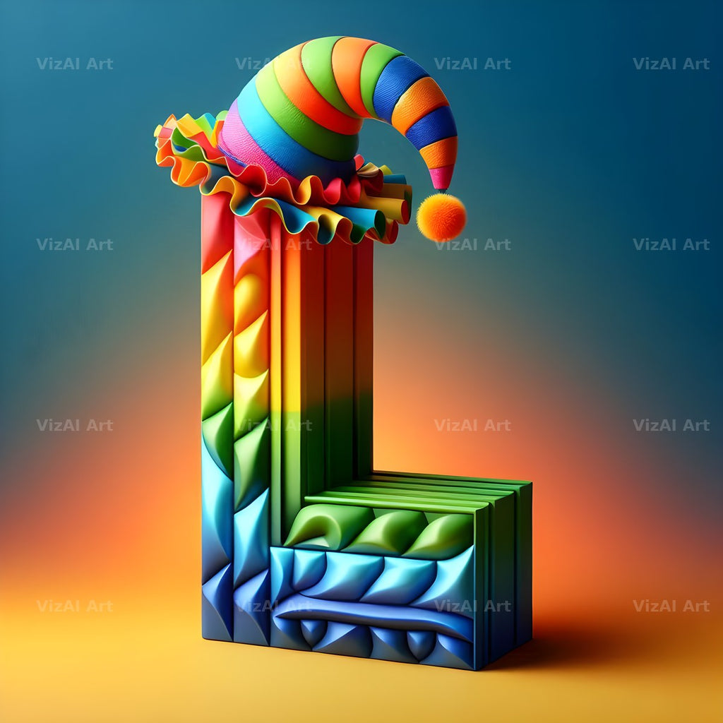 Circus Clown Carnival alphabet letter L