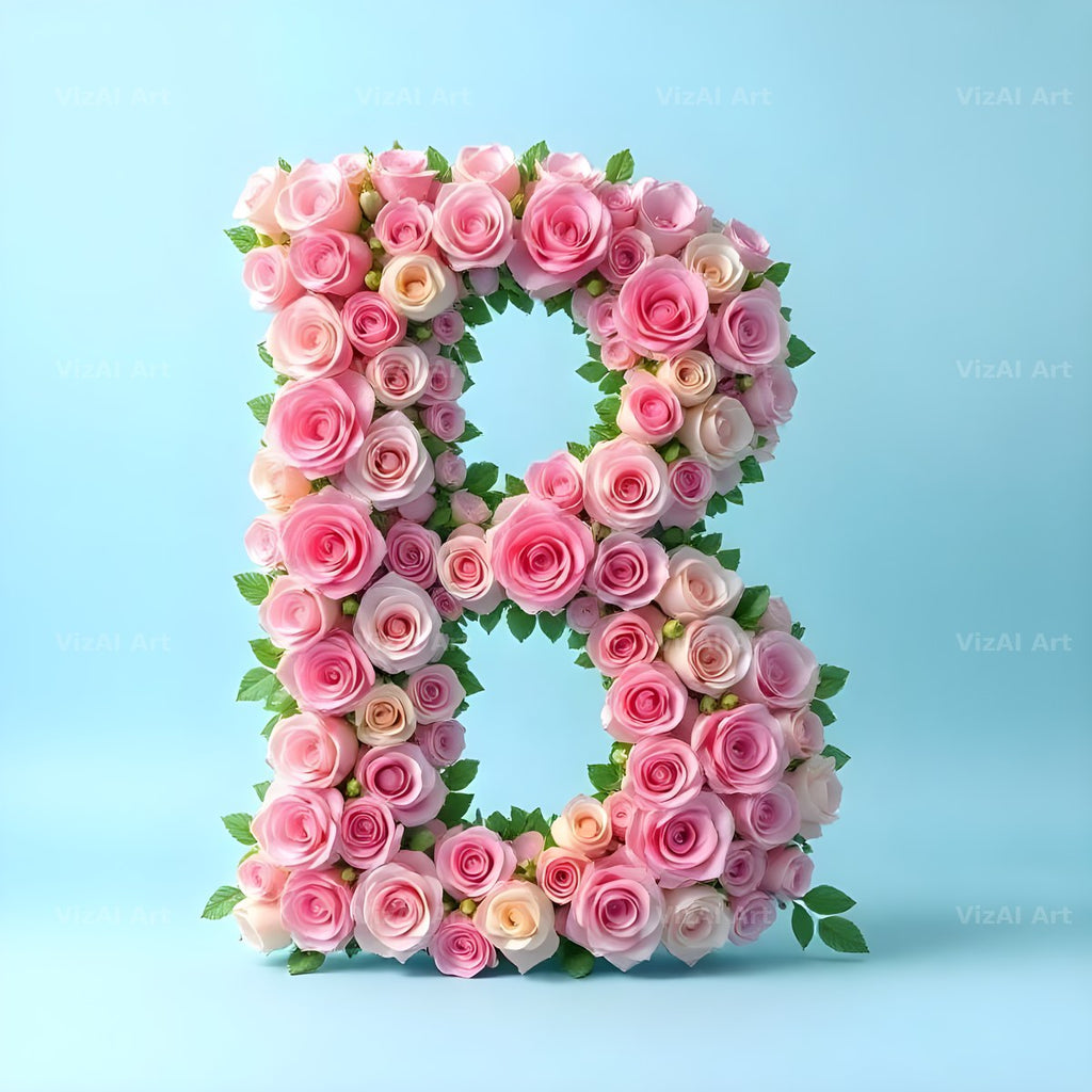 Blush Rose Cloud alphabet letter B
