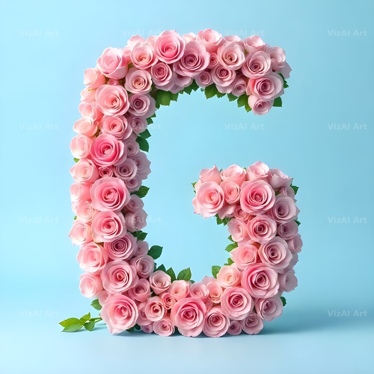 Blush Rose Cloud alphabet letter G