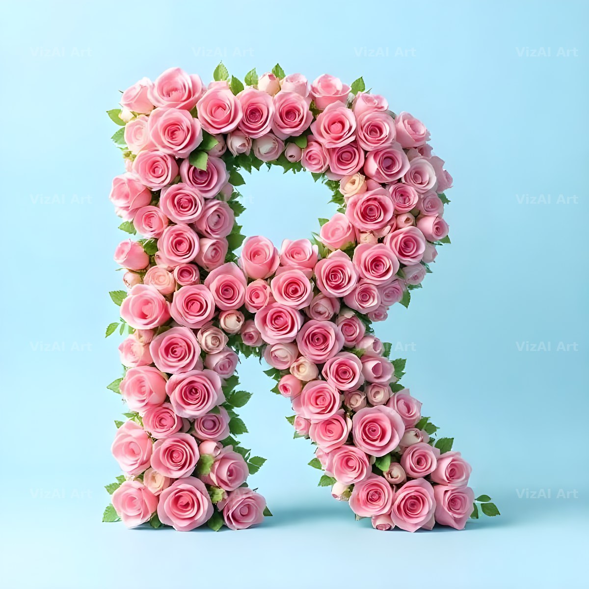 Blush Rose Cloud alphabet letter R