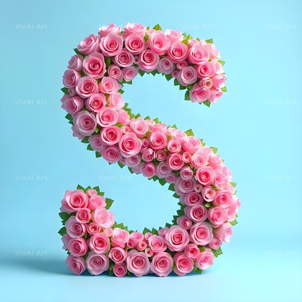 Blush Rose Cloud alphabet letter S