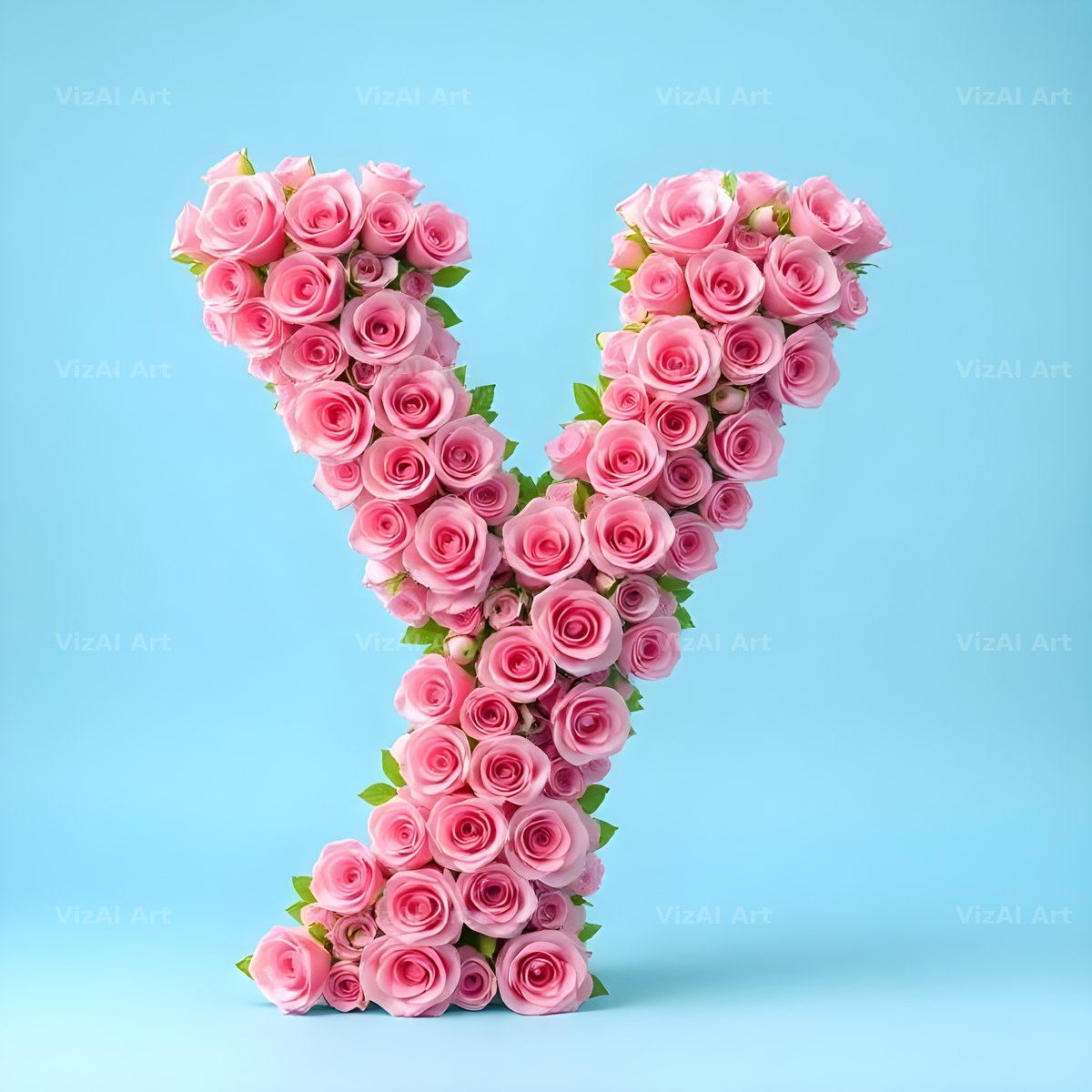 Blush Rose Cloud alphabet letter Y