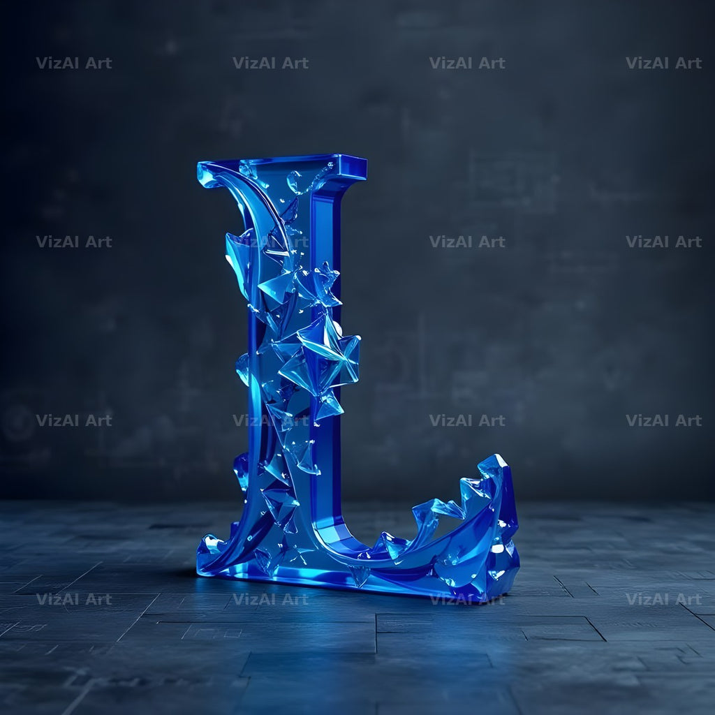 Crystal Fractal Ice alphabet letter L