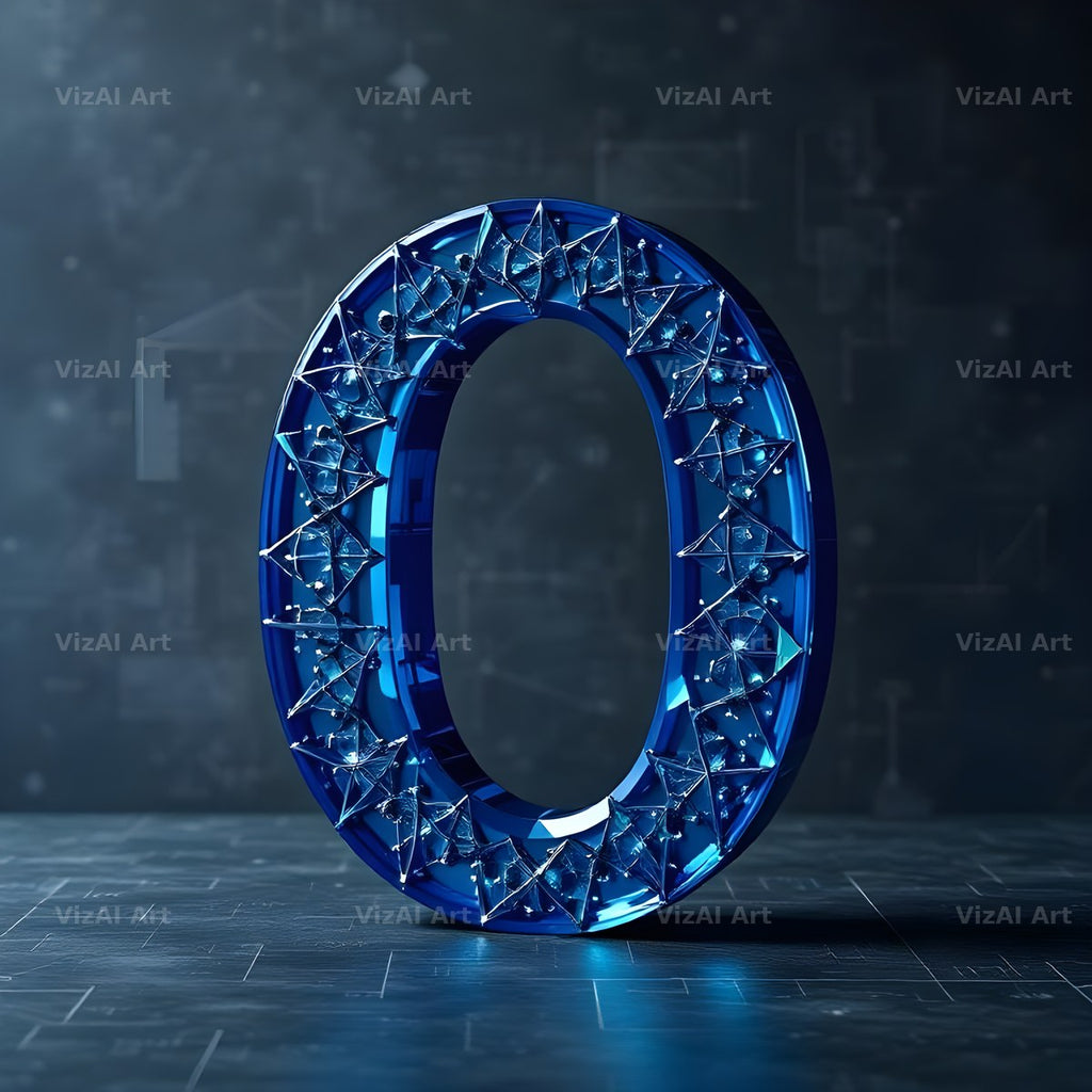 Crystal Fractal Ice alphabet letter O