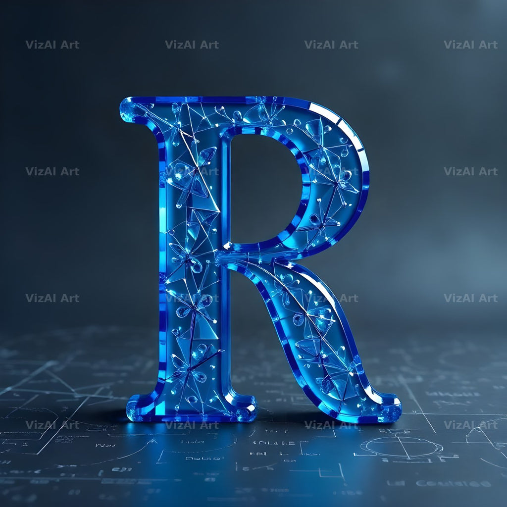 Crystal Fractal Ice alphabet letter R