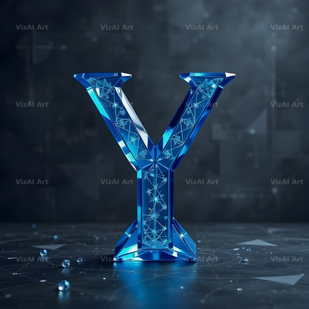 Crystal Fractal Ice alphabet letter Y