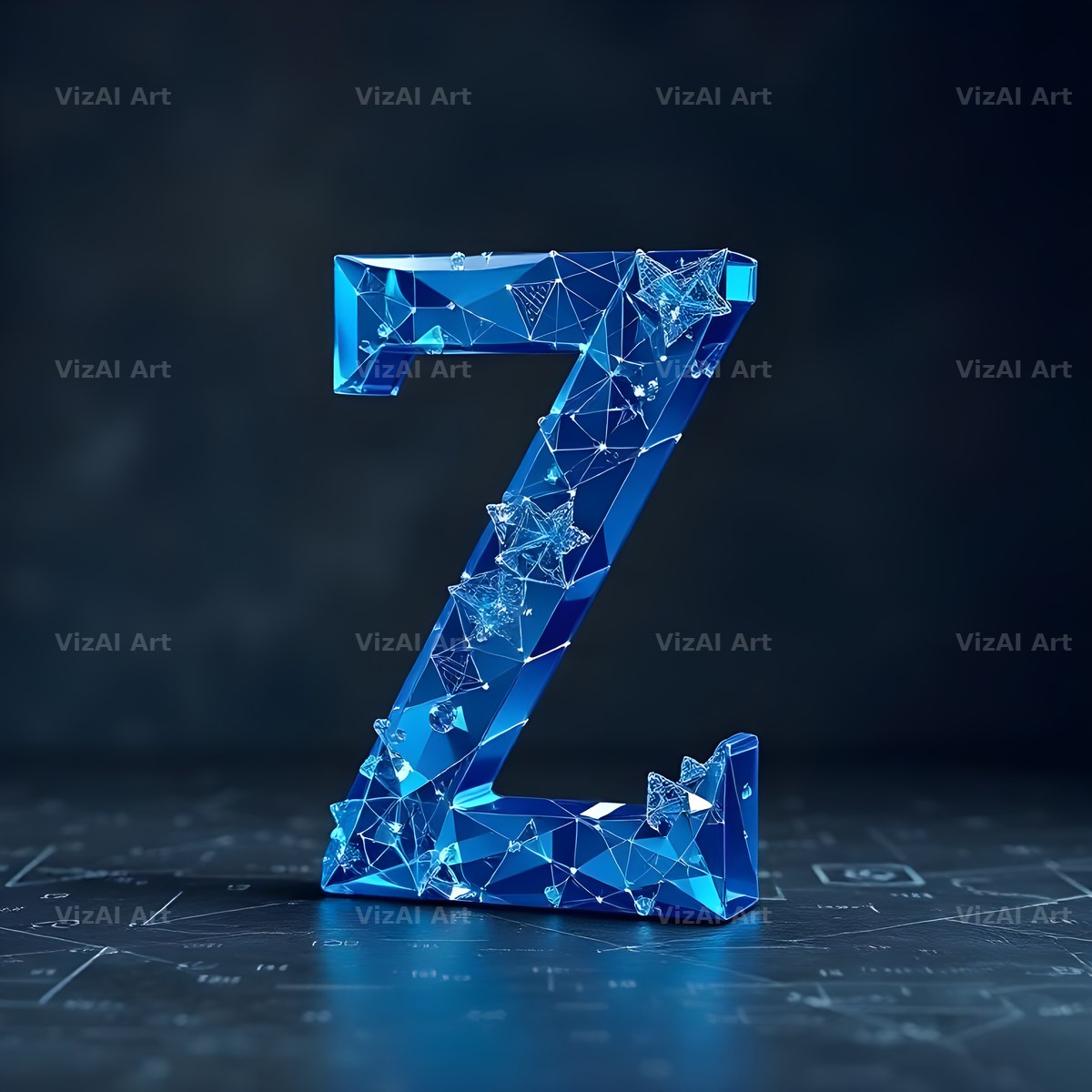 Crystal Fractal Ice alphabet letter Z