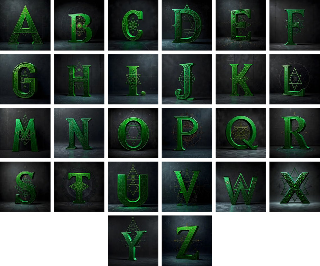 Chalk Geometry Line alphabet — all 26 letters