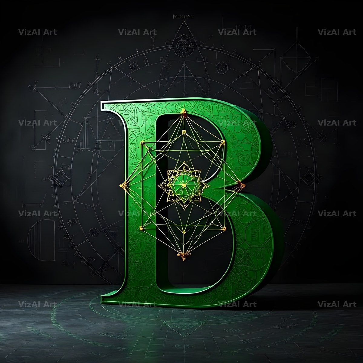 Chalk Geometry Line alphabet letter B