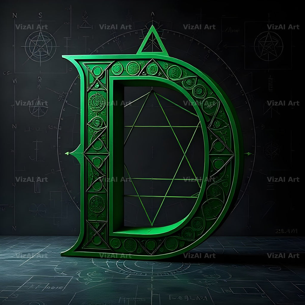 Chalk Geometry Line alphabet letter D