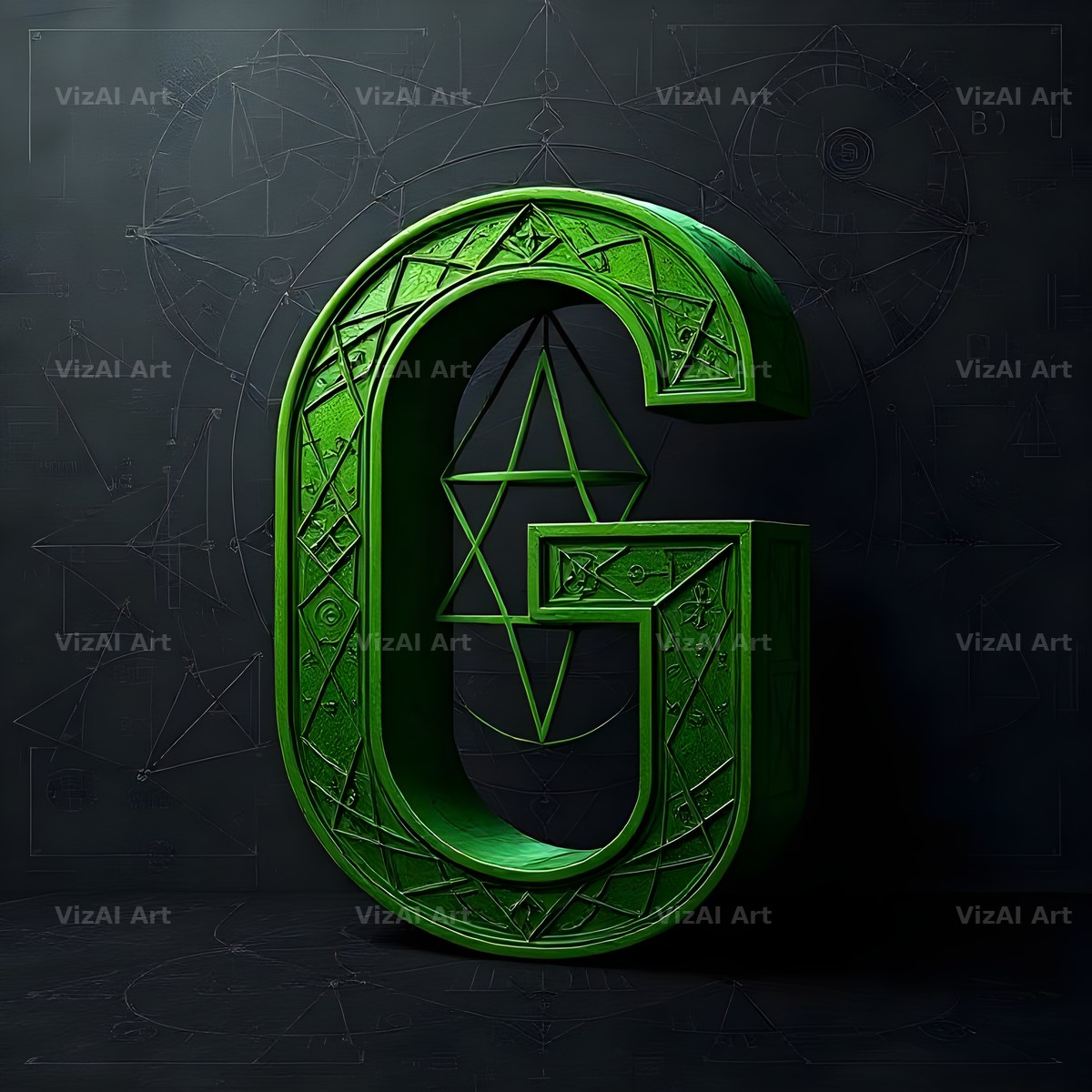 Chalk Geometry Line alphabet letter G
