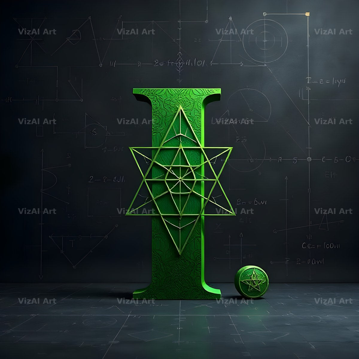 Chalk Geometry Line alphabet letter I