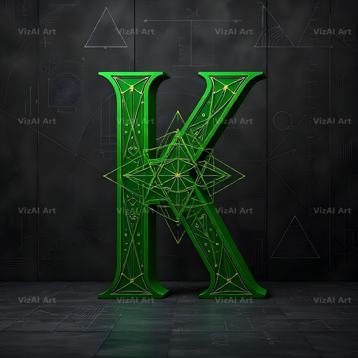 Chalk Geometry Line alphabet letter K