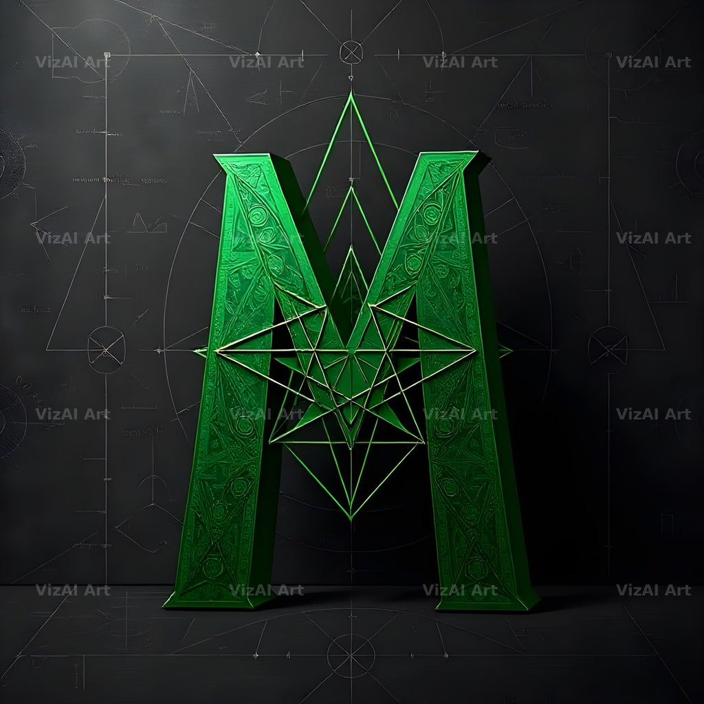 Chalk Geometry Line alphabet letter M