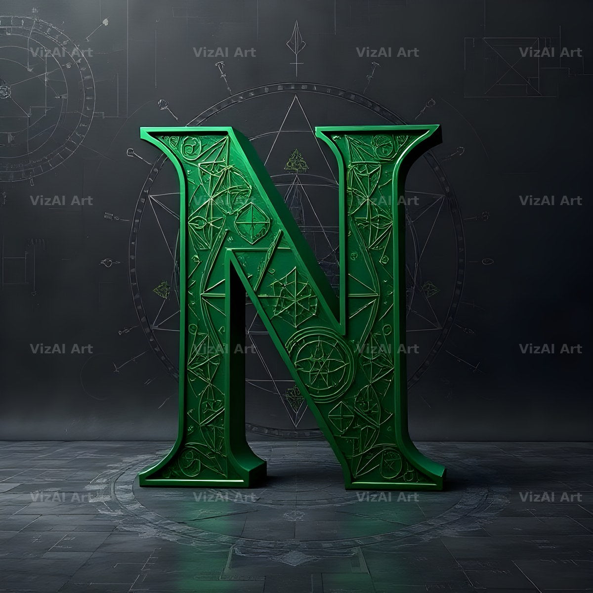 Chalk Geometry Line alphabet letter N